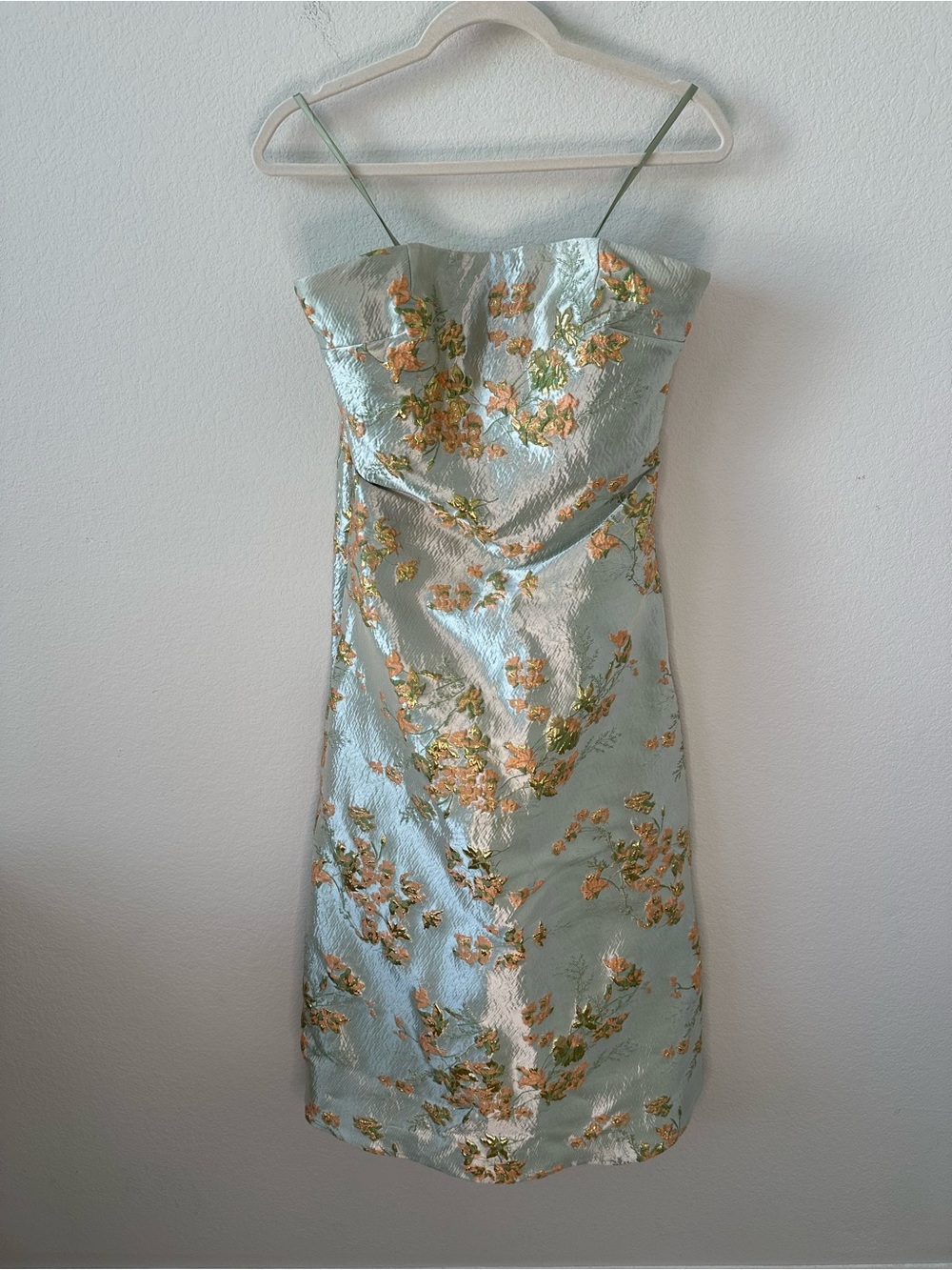 STAUD Kennedy Dress Metallic Floral Midi Bloom SZ US 4 - Picture 2 of 7